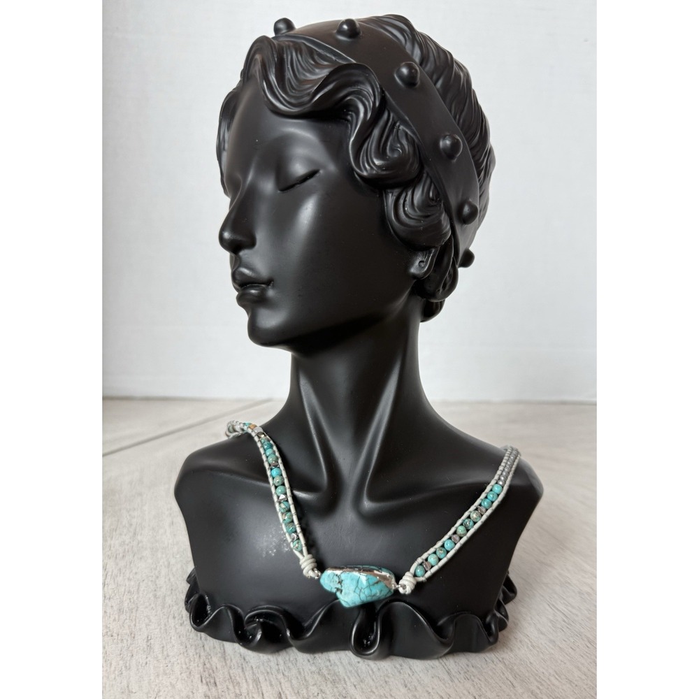 Plumiss Handmade Turquoise Nugget Leather Wrap Necklace Boho Bracelet Bohemian
